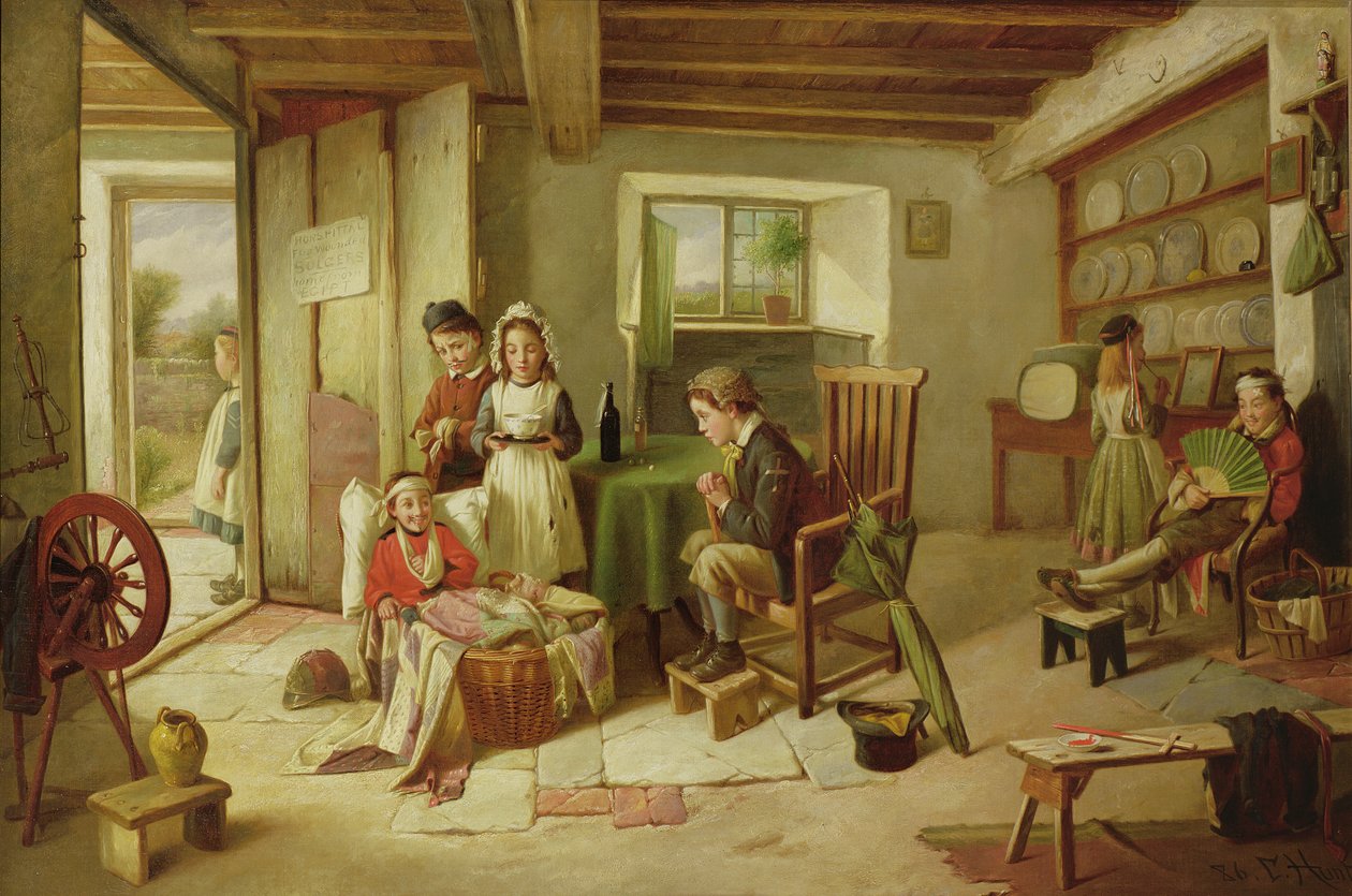 Sairaala haavoittuneiden sotilaiden kotiin Egyptistä (sic), 1886 tekijältä Charles Hunt