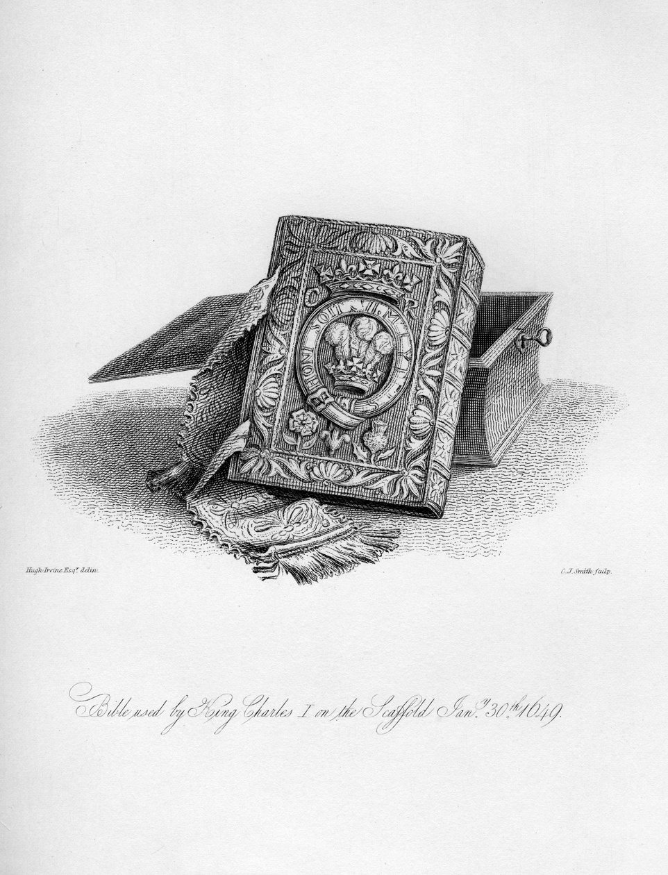 Kuningas Kaarle I:n käyttämä Raamattu telineellä, 30. tammikuuta 1649, 1840 tekijältä Charles J. Smith