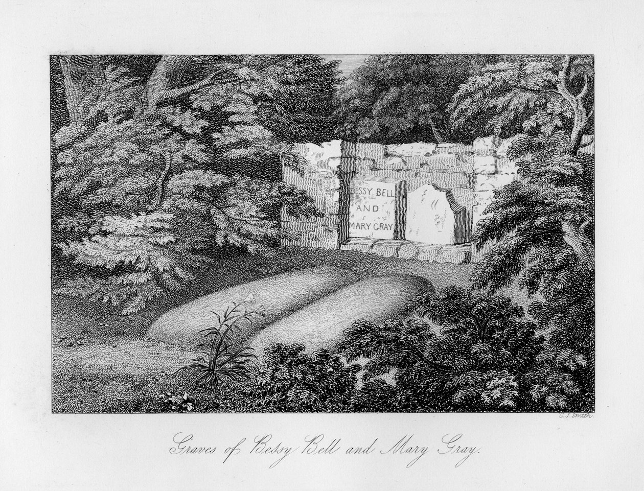 Bessy Bellin ja Mary Grayn hauta Perthin lähellä, 1840. tekijältä Charles J. Smith