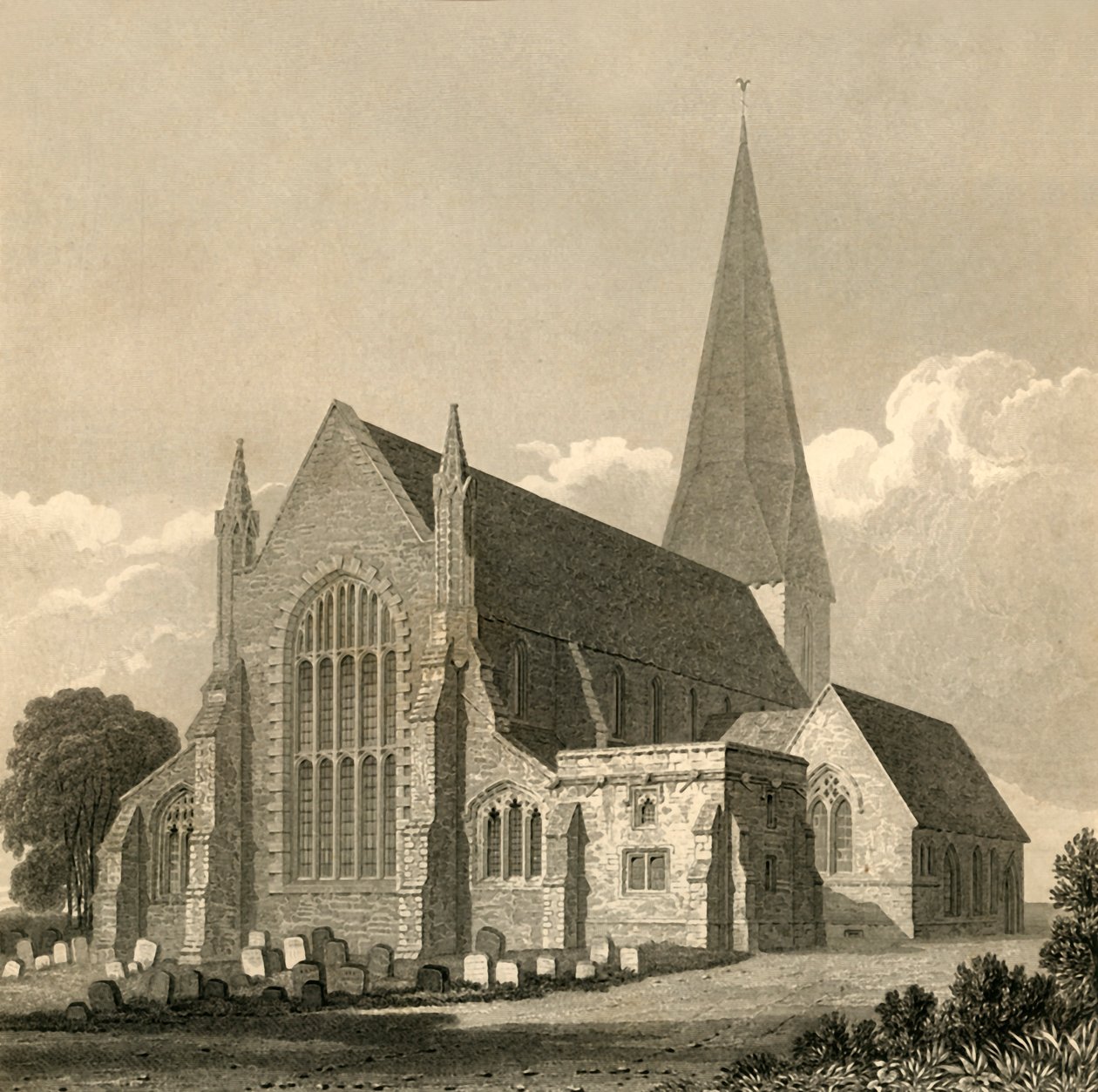 Horshamin kirkko, 1835. tekijältä Charles J. Smith