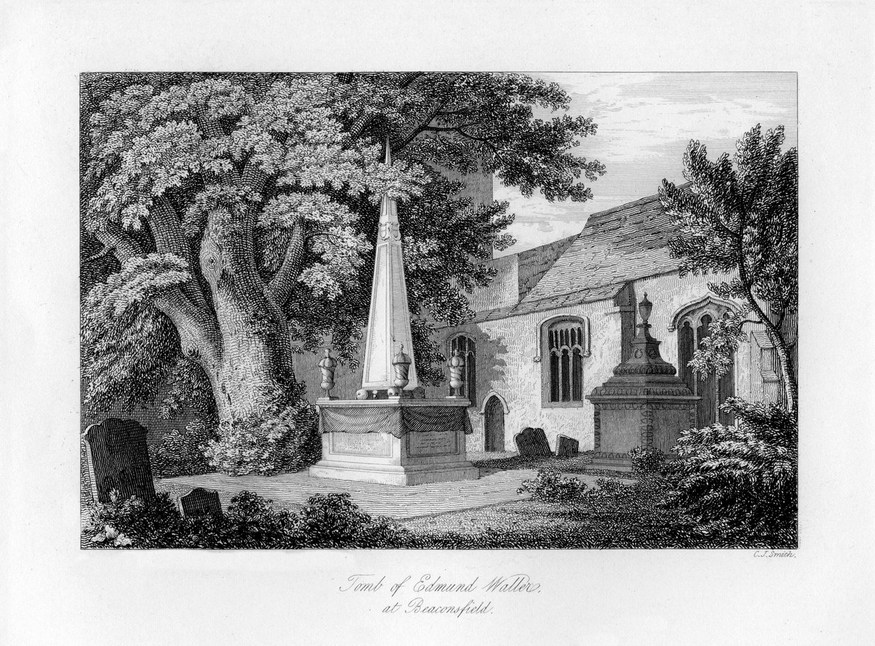 Edmund Wallerin hauta, Beaconsfield, Buckinghamshire, 1840. tekijältä Charles J. Smith