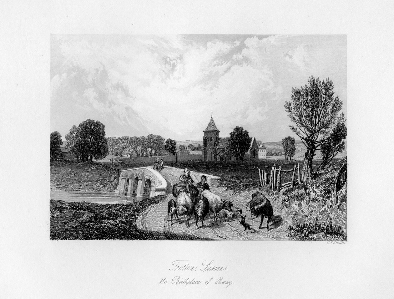 Trotton, Sussex, Otwayn syntymäpaikka, 1840 tekijältä Charles J. Smith