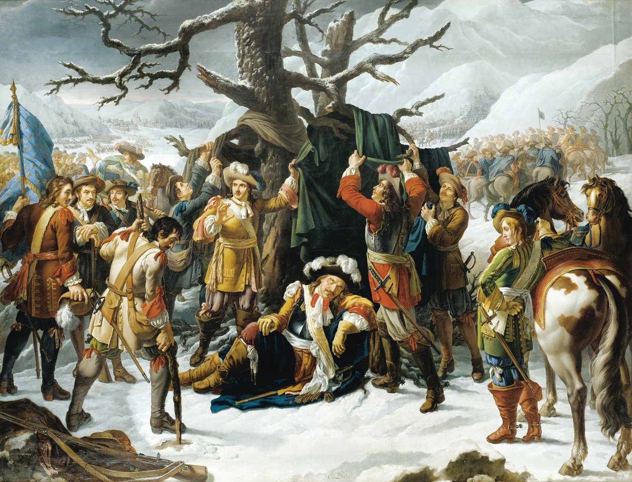 Maréchal de Turenne unessa Turckheimin taistelun aattona tekijältä Charles Jacques Lebel