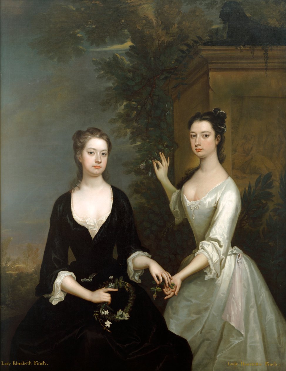 Lady Elizabeth ja Lady Henrietta Finch, c1730-c1731 tekijältä Charles Jervas