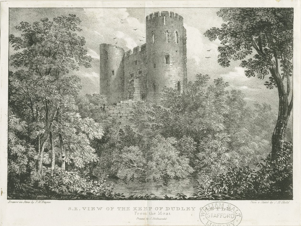 Dudley Castle - The Keep: kaiverrus, nd [c 1825] (tulostus) tekijältä Charles Joseph Hullmandel