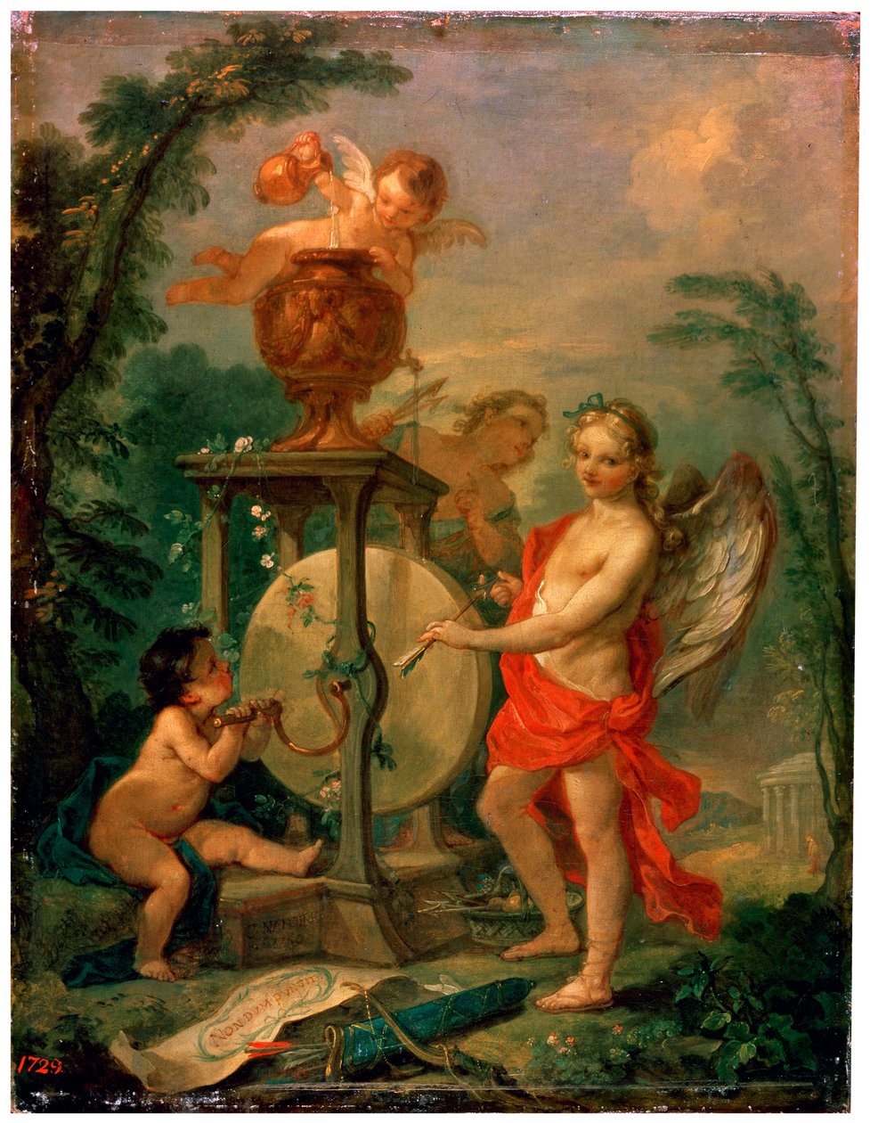 Amor teroitti nuolta, 1750. tekijältä Charles Joseph Natoire