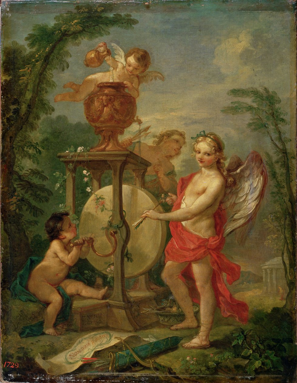 Amor teroitti nuolettaan, 1750 tekijältä Charles Joseph Natoire