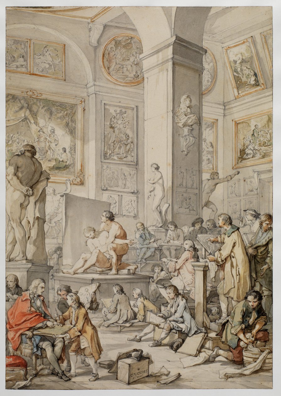 Elämäluokka Royal Academy of Painting and Sculpture -akatemiassa, 1746 tekijältä Charles Joseph Natoire