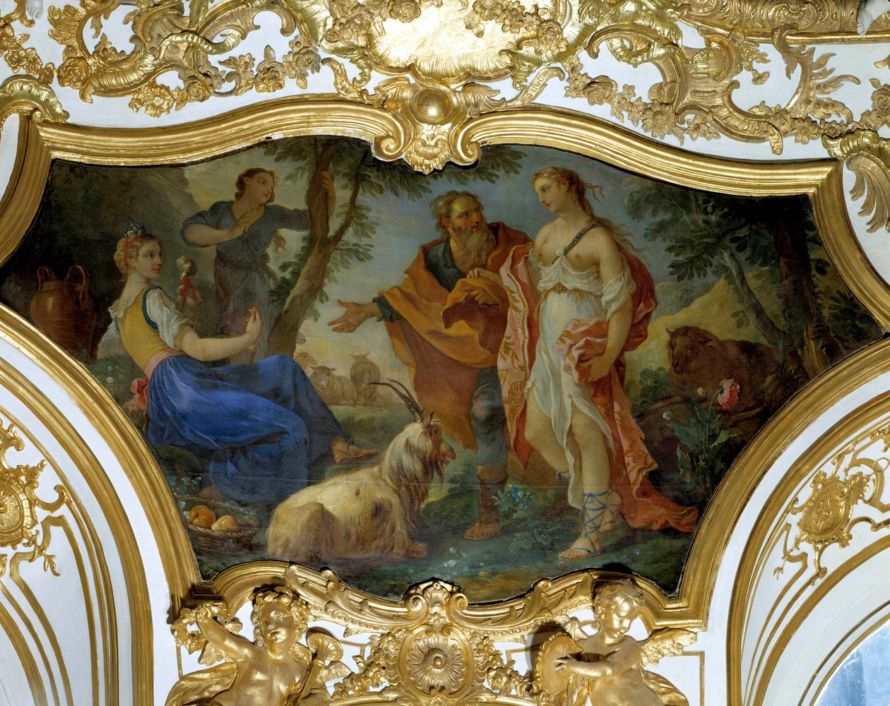 Psyche in the Shepherds Ceiling -maalaus Charles Joseph Natoire (Charles-Joseph Natoire tekijältä Charles Joseph Natoire