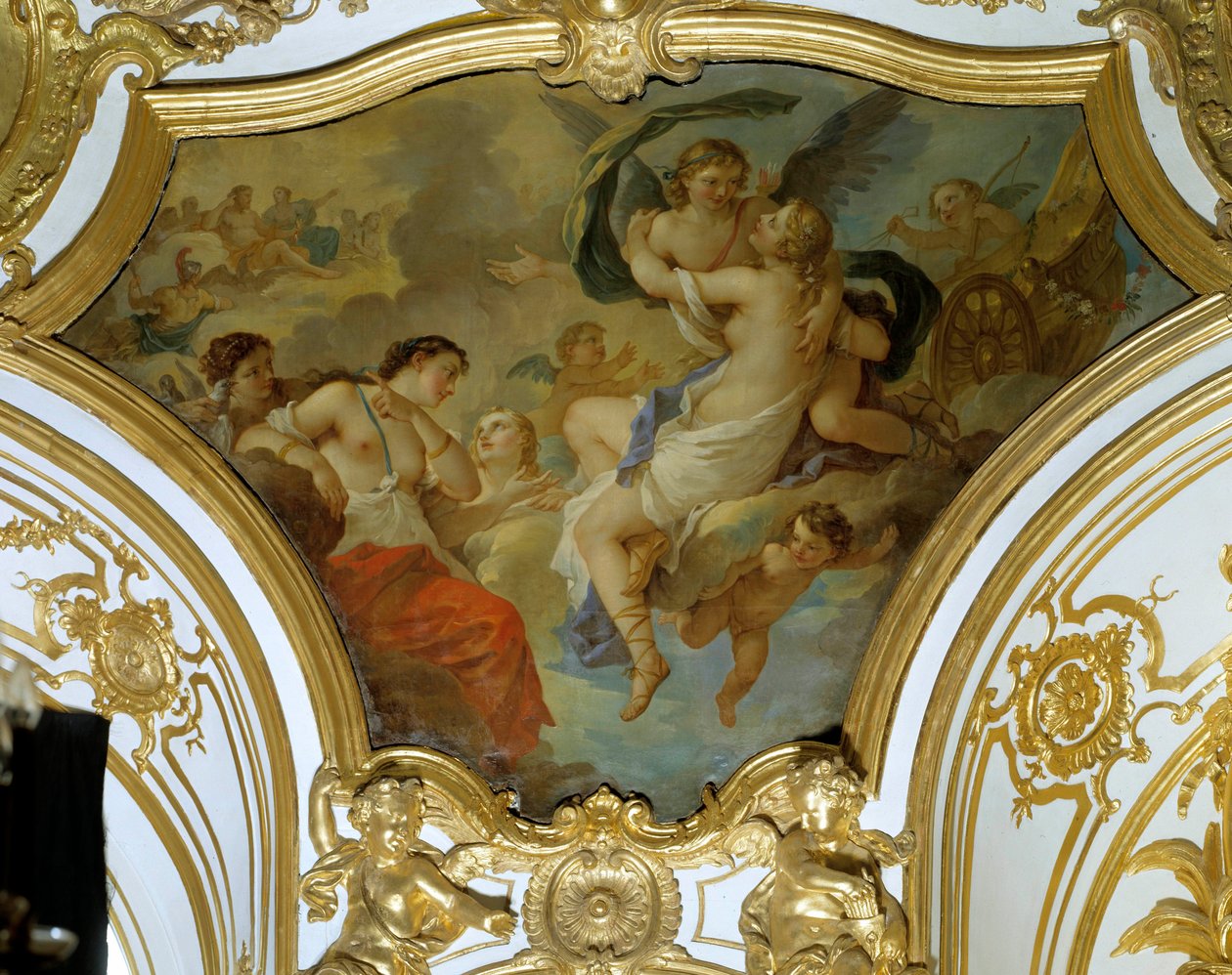 Charles Joseph Natoiren (Charles-Joseph Natoire) Love Ceiling -maalaus taivaassa ihastunut psyyke tekijältä Charles Joseph Natoire