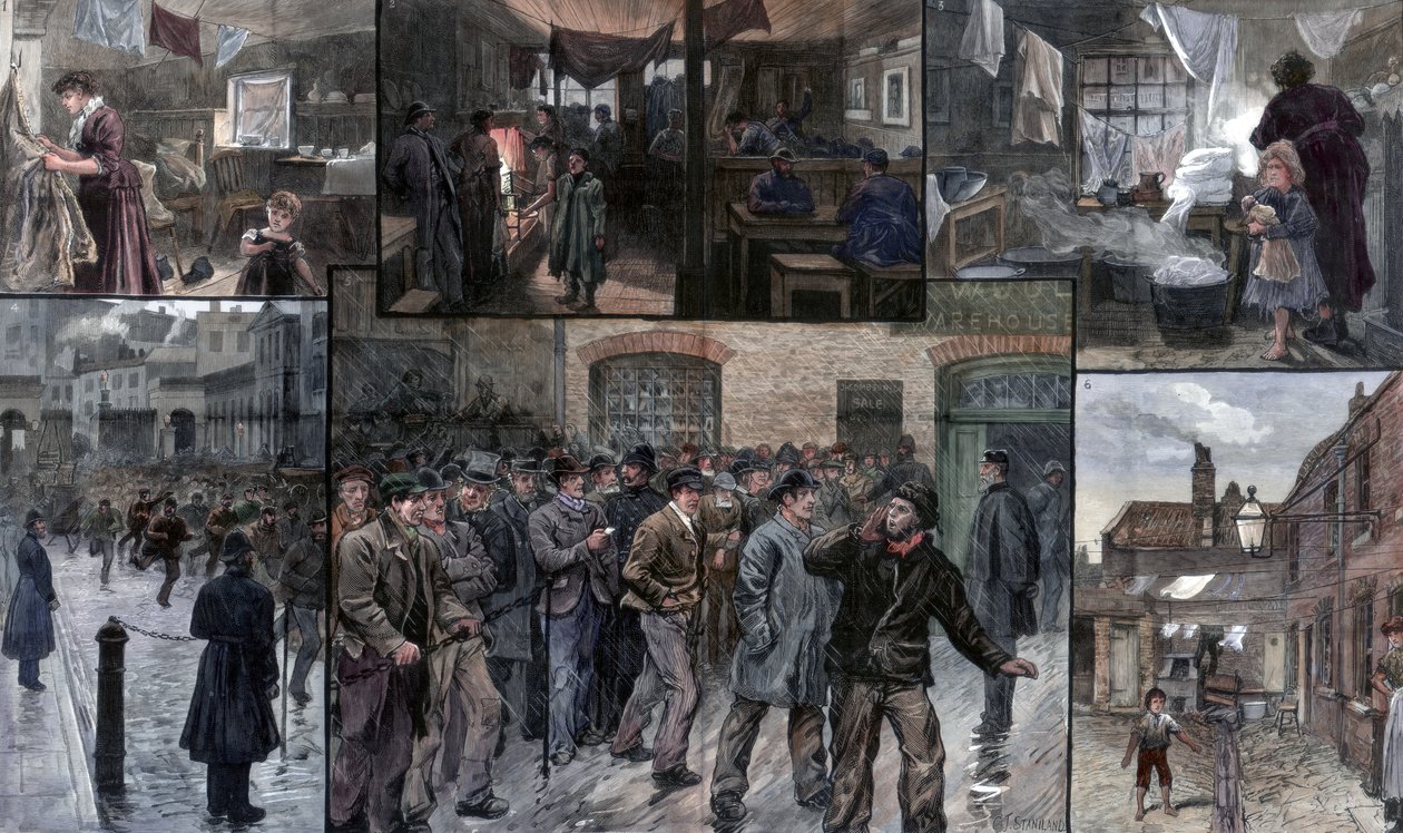 Hätä Lontoon East Endissä, 1886. tekijältä Charles Joseph Staniland