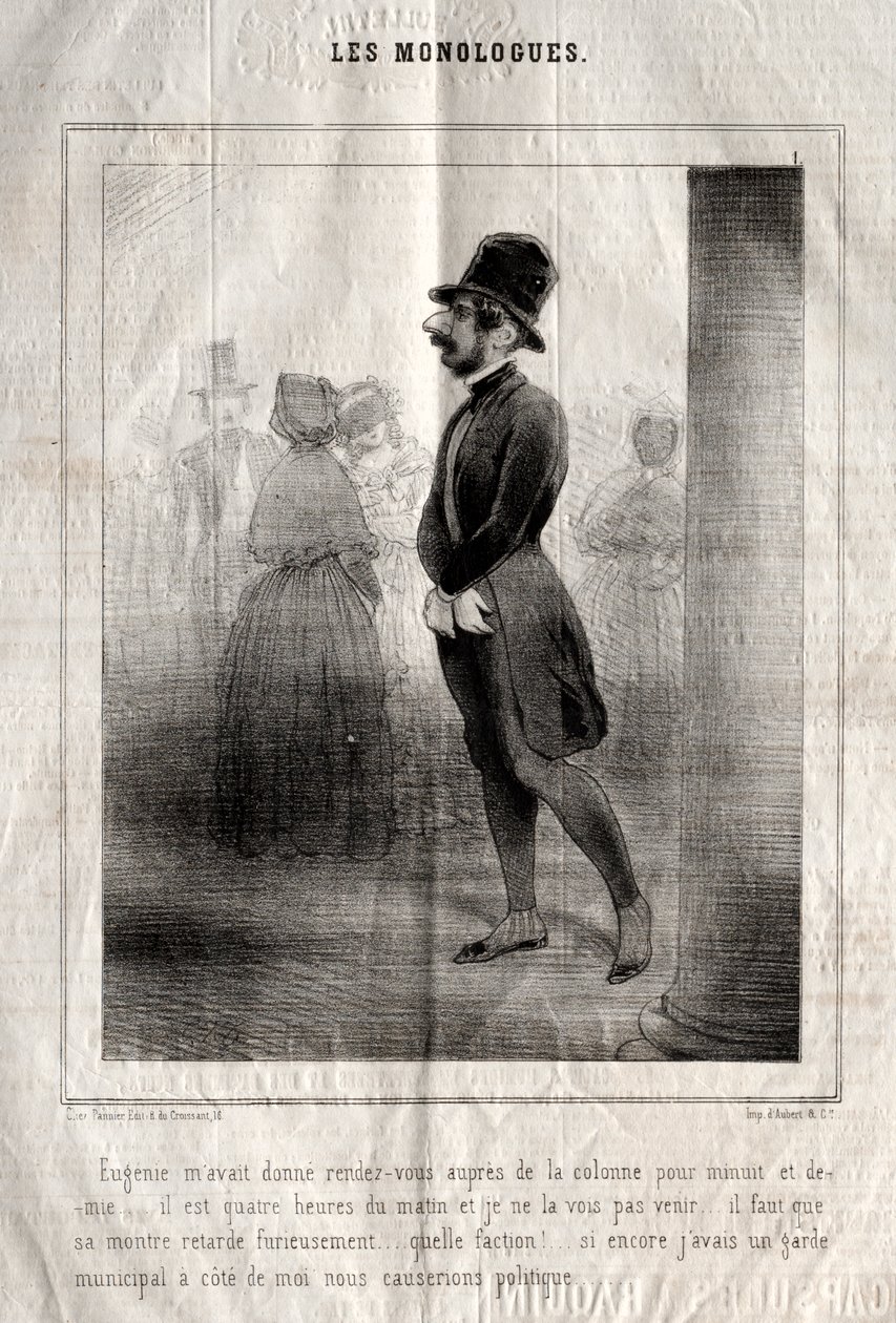 Monologit: Eugénie oli varannut minulle tapaamisen kolumnille puoli yhdeksäksi yöksi... tekijältä Charles Joseph Traviès de Villers
