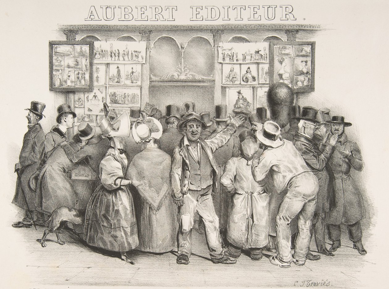 Kustantaja Aubert Sinun on myönnettävä, että hallituksella on koominen ulkonäkö, 1831 tekijältä Charles Joseph Traviès de Villers