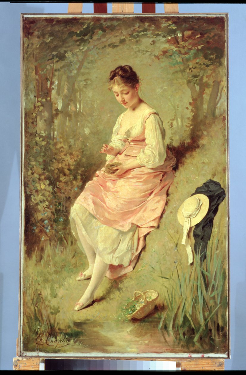 Nuori tyttö pesällä, 1860-luvun lopulla tekijältä Charles Joshua Chaplin