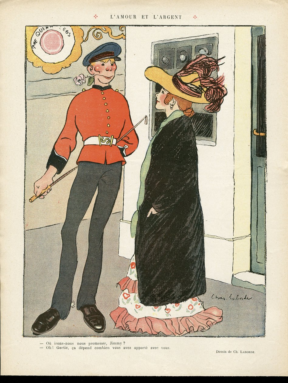 Kuva Chas-Labordesta (1886-1941) Le Liressä, 27.07.12 - Rakkautta ja rahaa - Englanti Iso-Britannia, rakkaus, muoti, hattu tekijältä Charles Laborde