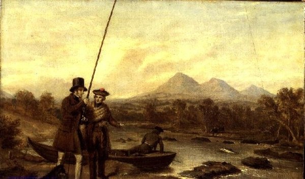 Lohen kalastus Eildon Hillissä tekijältä Charles Landseer