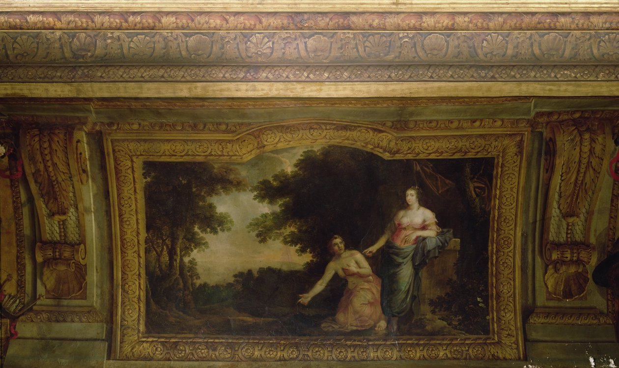 Hôtel La Rivièren katto (yksityiskohta Psykestä ja Venuksesta), 1653 tekijältä Charles Le Brun