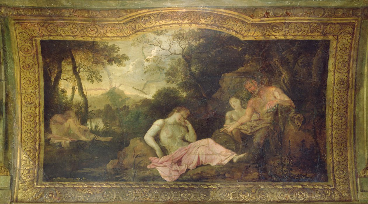 Hôtel La Rivièren katto (yksityiskohta Psychen nukkumisesta), 1653 tekijältä Charles Le Brun