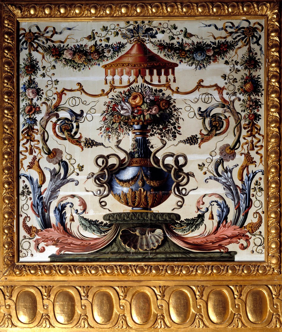 Chateau de Vaux Le Vicomten (Vaux-le-Vicomten) ruokasalin koristeellinen paneeli. Charles Lebrunin (Le Brun) (1619-1690) maalaus 1656 Chateau de Vaux-le-Vicomte Seine et Marnessa. tekijältä Charles Le Brun
