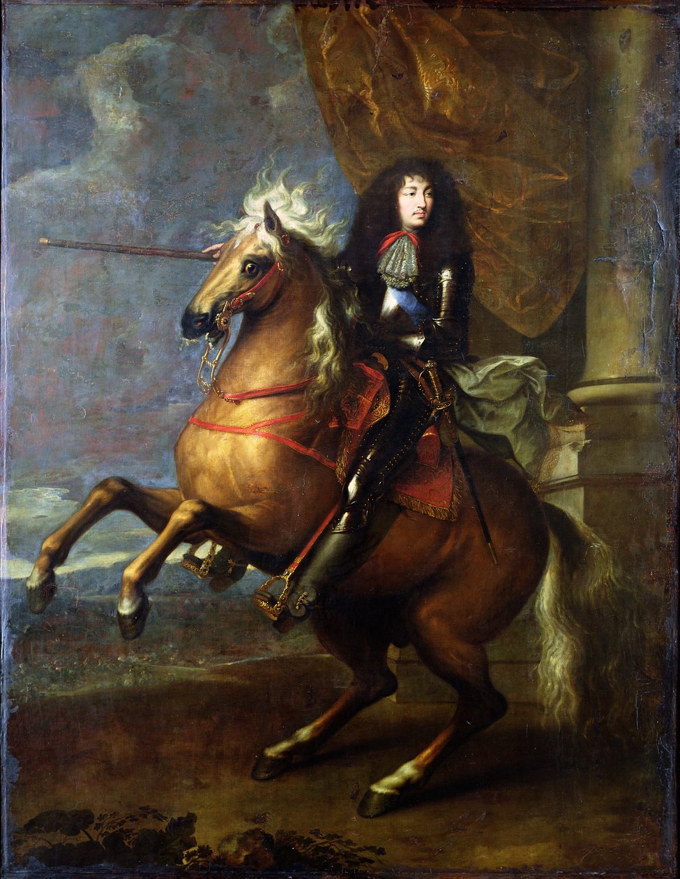 Ludvig XIV:n (1638-1715) ratsastusmuotokuva n. 1668 tekijältä Charles Le Brun