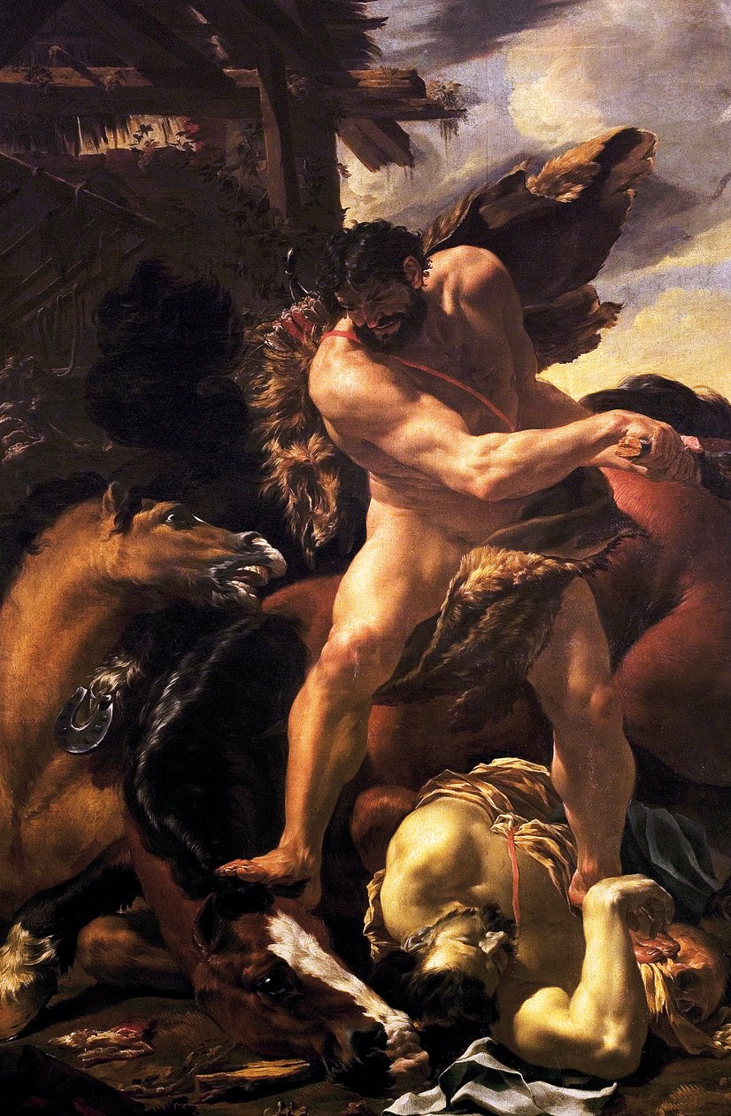 Hercules voittaa Diomedes, 1638-42 tekijältä Charles Le Brun