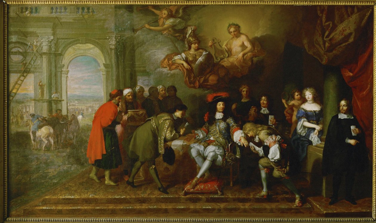 Nijmegenin rauhansopimuksen yhteydessä... (öljy kankaalle) tekijältä Charles Le Brun
