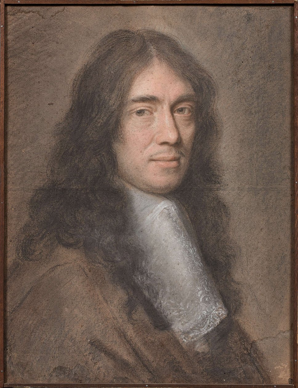 Charles Perraultin muotokuva (pastelli pahville) tekijältä Charles Le Brun