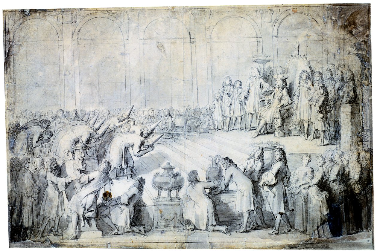 Siamin suurlähettiläät kuninkaan edessä, 1686 tekijältä Charles Le Brun
