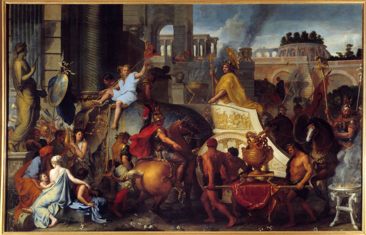 Aleksanterin voitto tai Aleksanteri Suuren pääruoka Babylonin maalauksessa Charles Lebrun (Le Brun) (1619-1690) 1600-luvun su. 4,5x7,7 m tekijältä Charles Le Brun