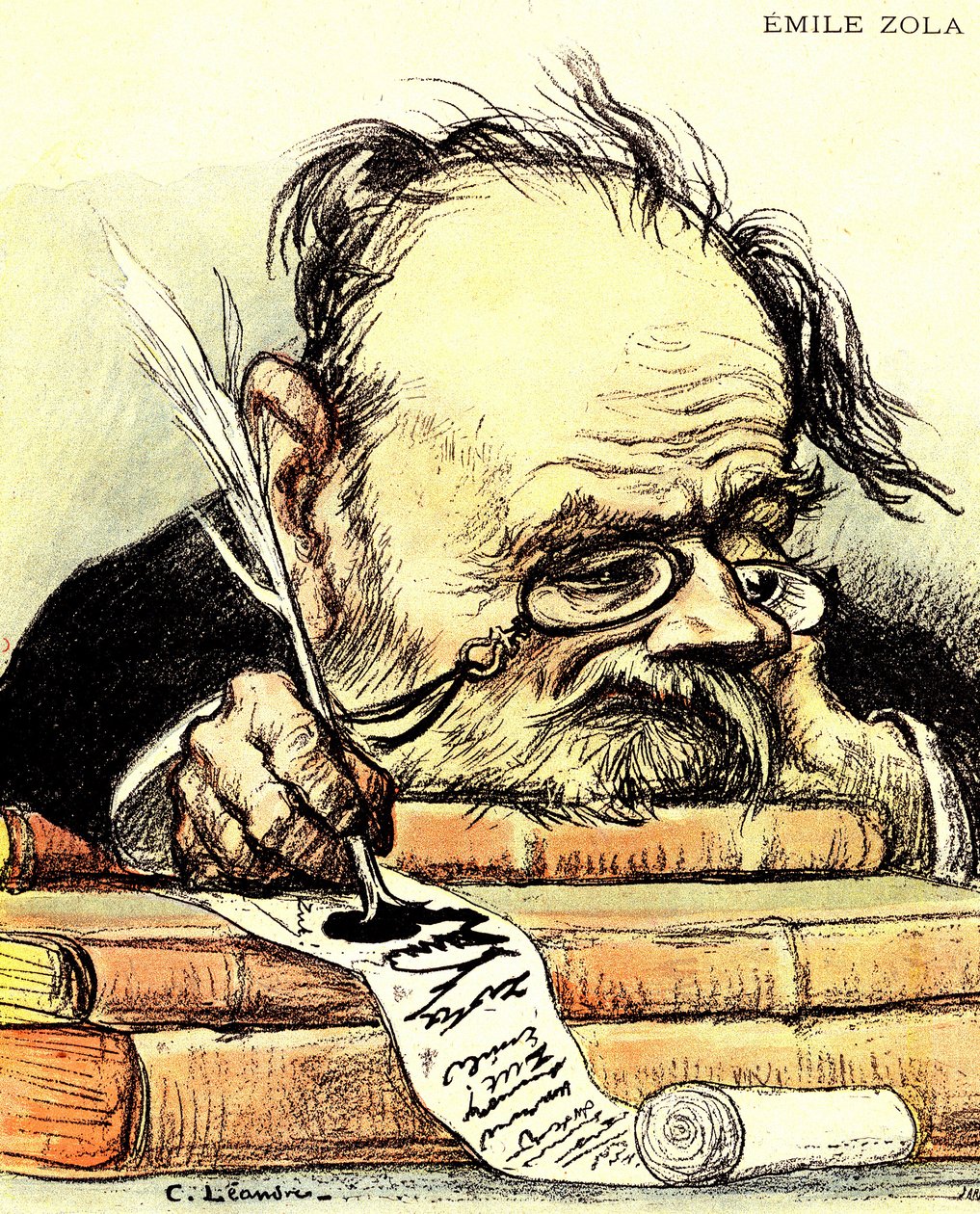 Emile Zolan (1840-1902) kirjoittama sarjakuva, josta ilmeisesti puuttuu inspiraatiota - Charles Leandren kuvitus elokuvassa "The Rire" tekijältä Charles Leandre
