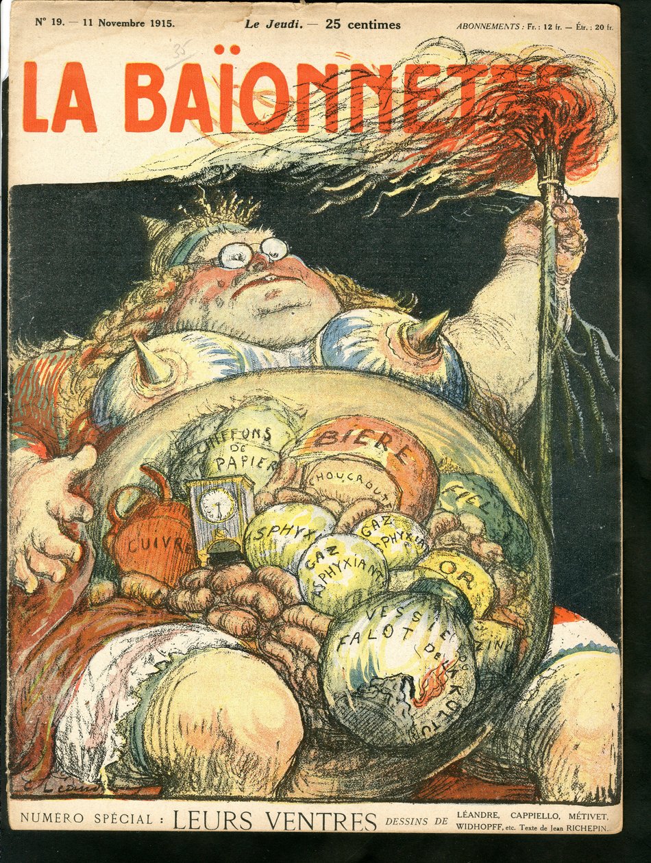 Kansi "" La Baionnette", Satirical en Colors tekijältä Charles Leandre