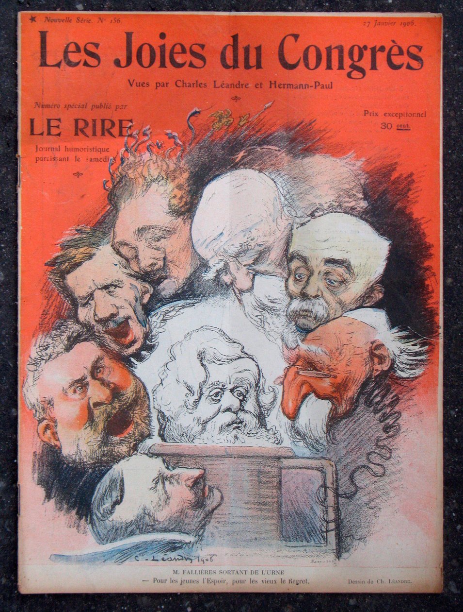 Kansi "" Le Lire", satiirinen väreissä tekijältä Charles Leandre