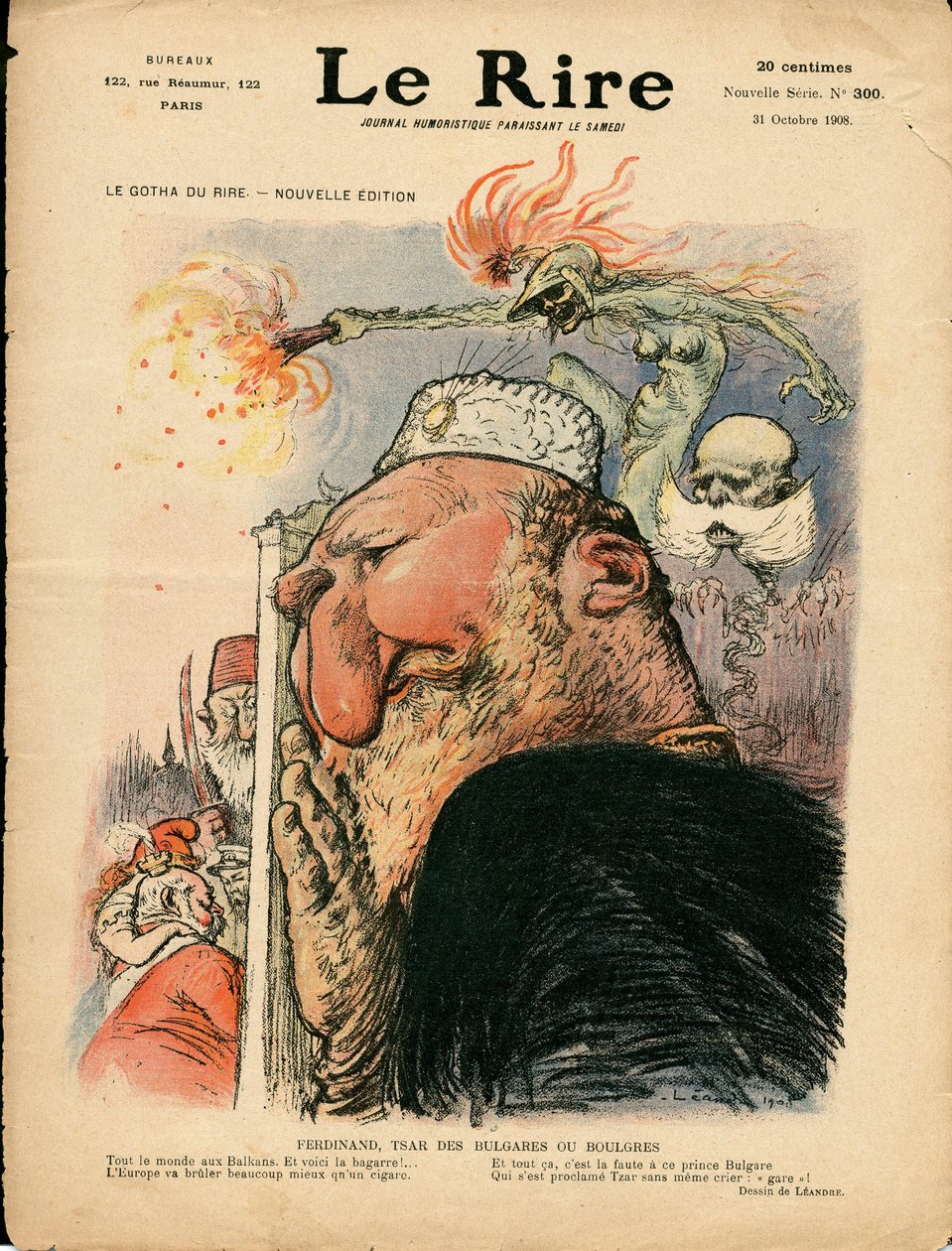 Kansi kappaleesta "" The Laughter", Satiirinen väreissä tekijältä Charles Leandre