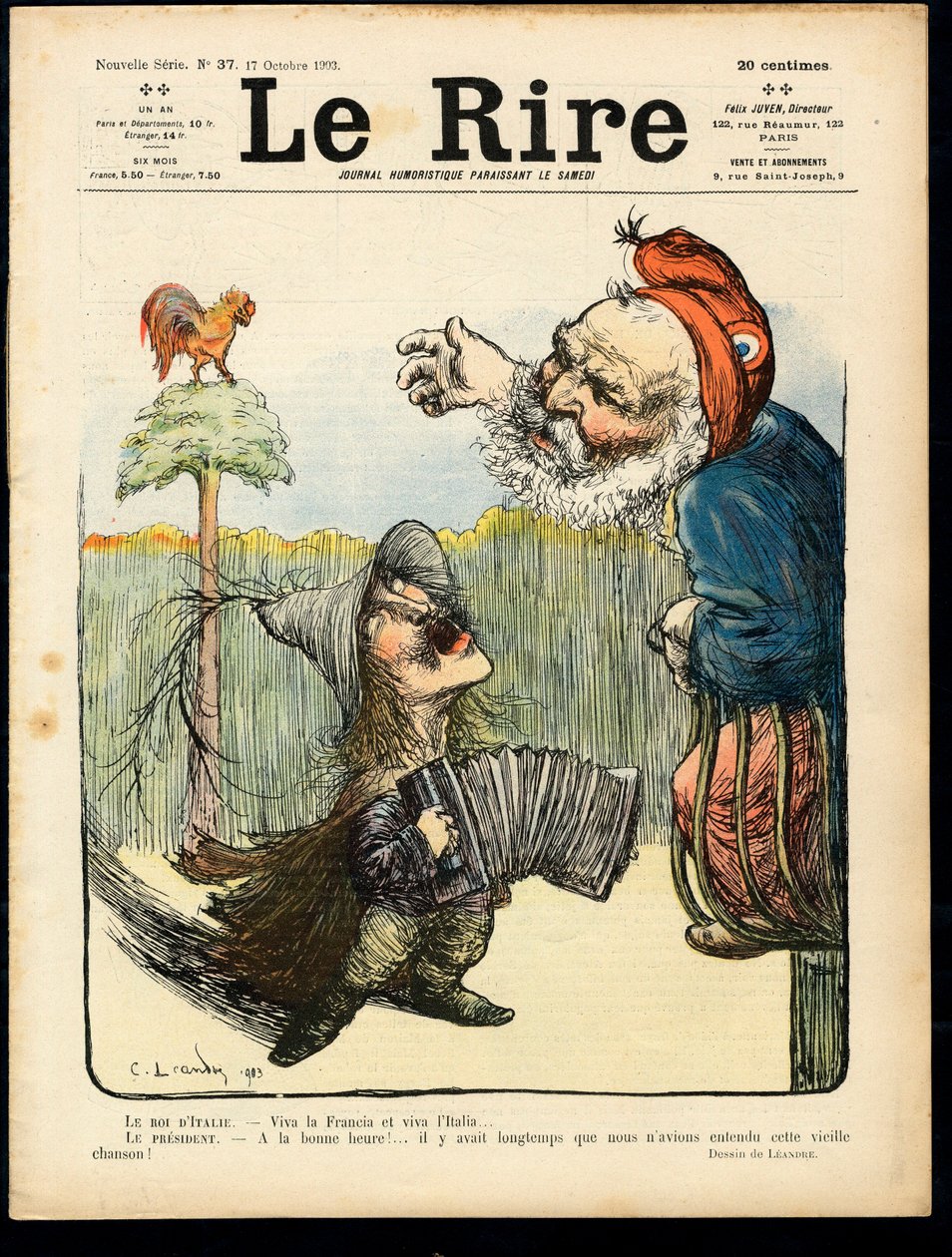 Kansi kappaleesta "" The Laughter", Satiirinen väreissä tekijältä Charles Leandre