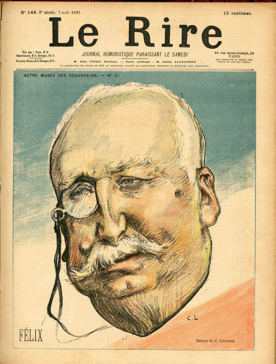 Kansi kappaleesta "" The Laughter", Satiirinen väreissä tekijältä Charles Leandre