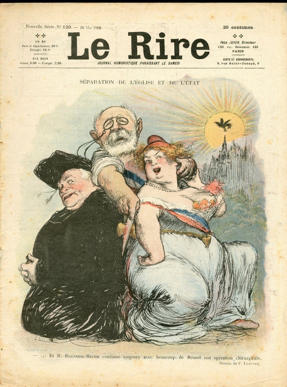 Kansi "" The Laughter", numero 120, Satiirinen väreissä tekijältä Charles Leandre