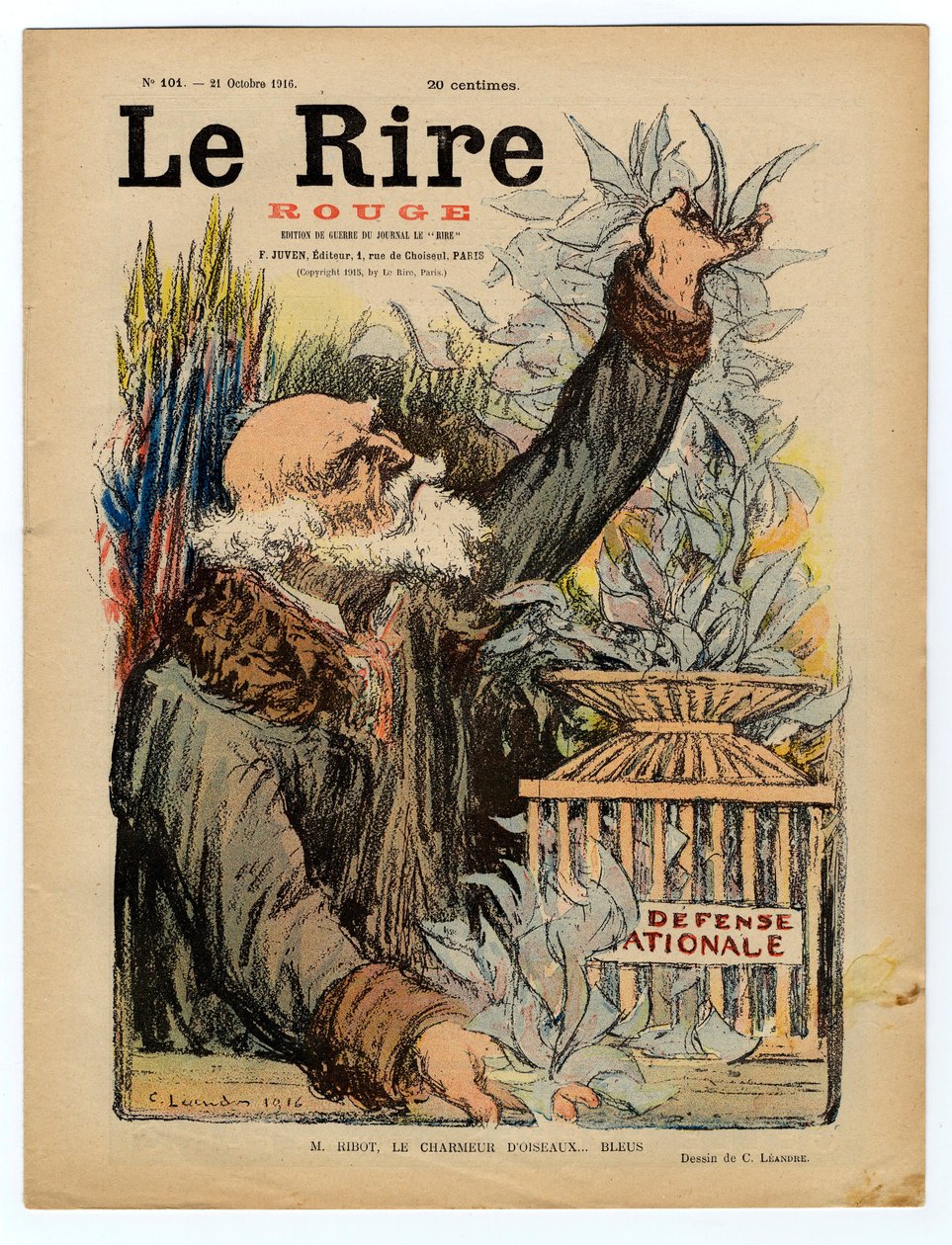 Kansi "" The Red Laughter", satiirinen väreissä tekijältä Charles Leandre