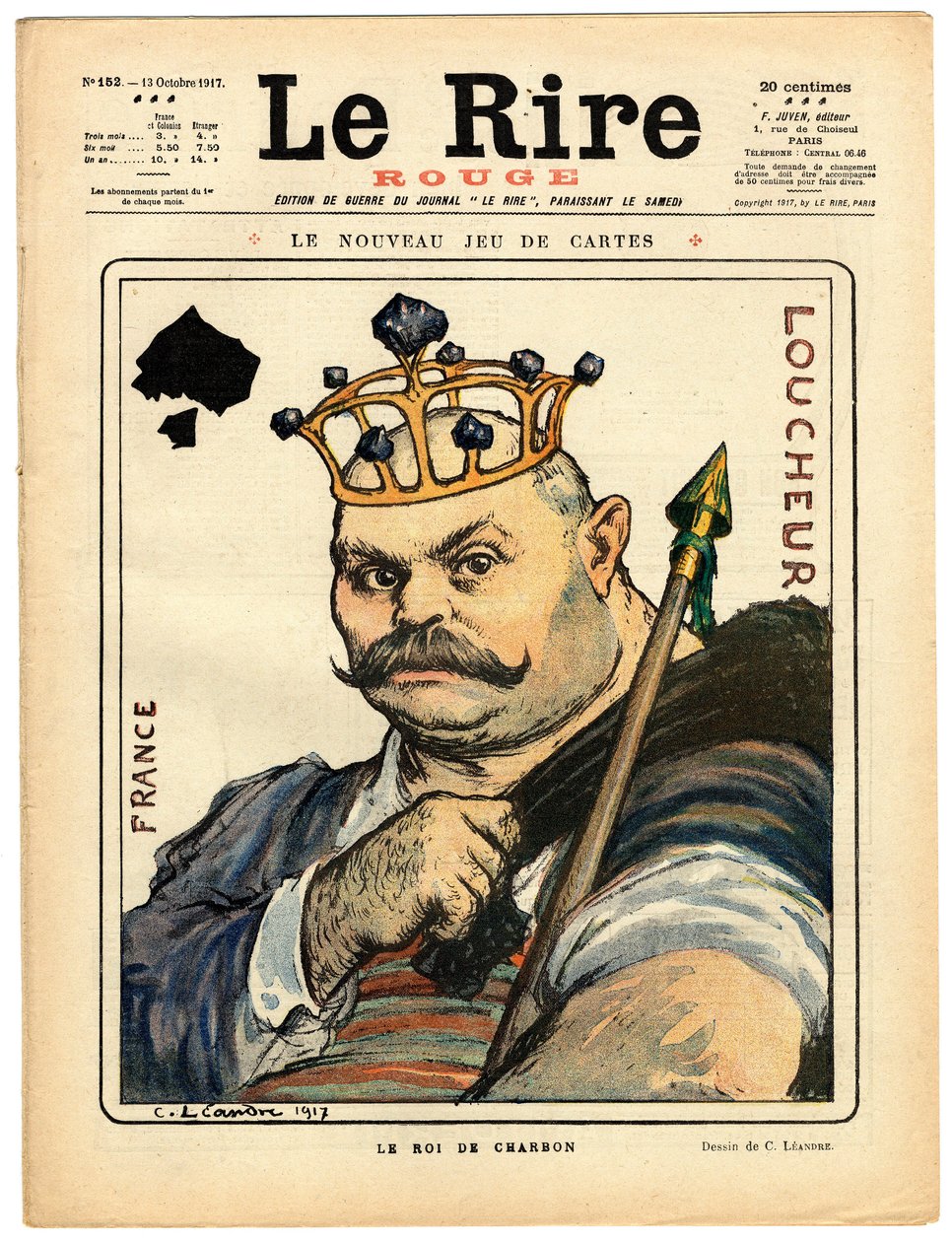 Kansi "" The Red Laughter", satiirinen väreissä tekijältä Charles Leandre