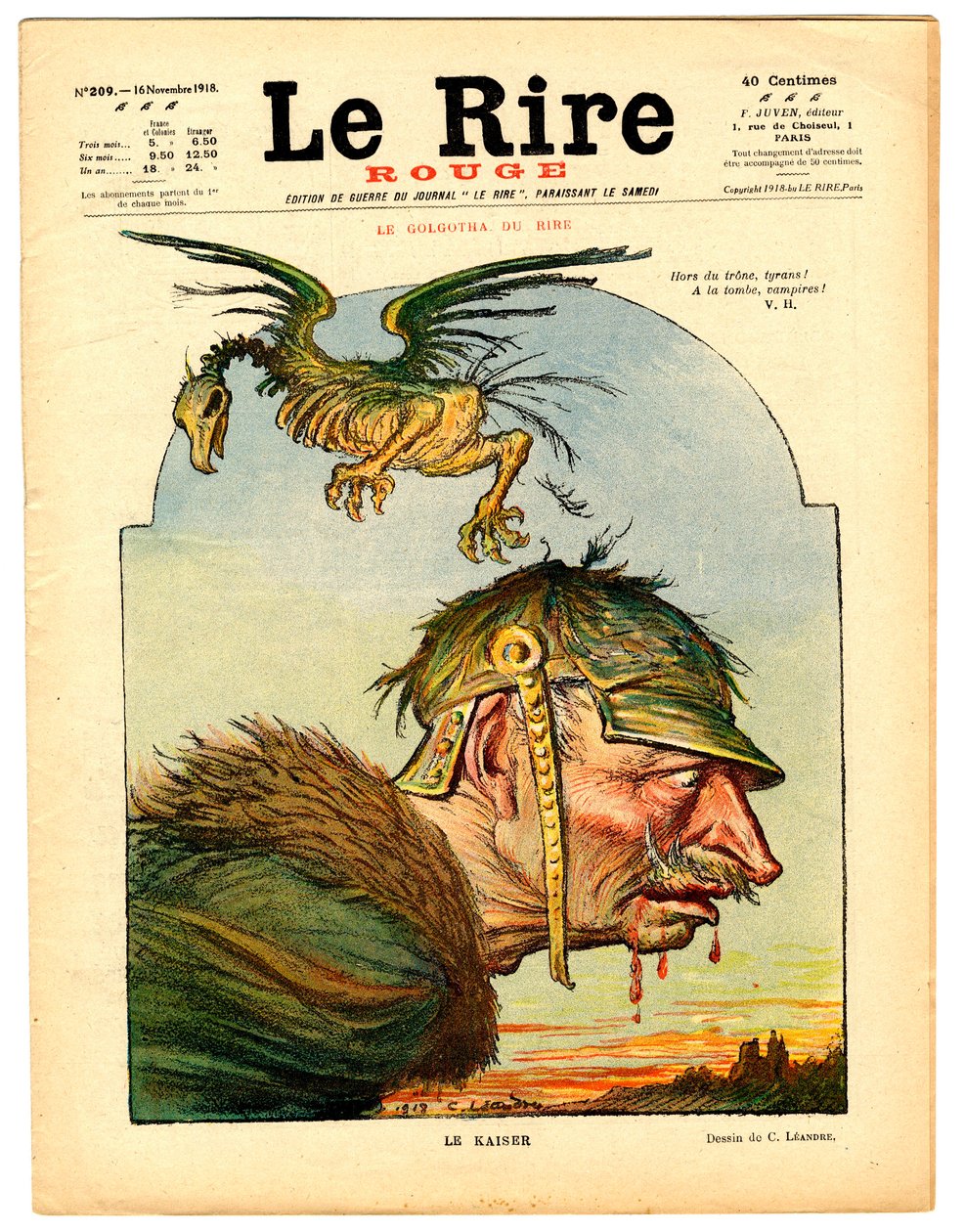 Kansi "" The Red Laughter", satiirinen väreissä tekijältä Charles Leandre