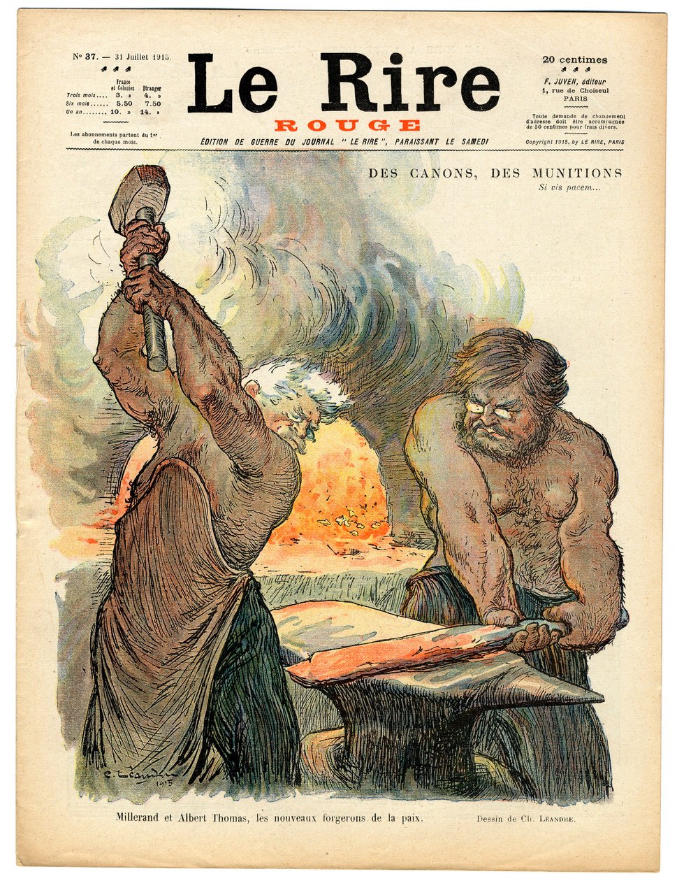 Kansi "" The Red Laughter"", numero 37, Satiirinen väreissä tekijältä Charles Leandre