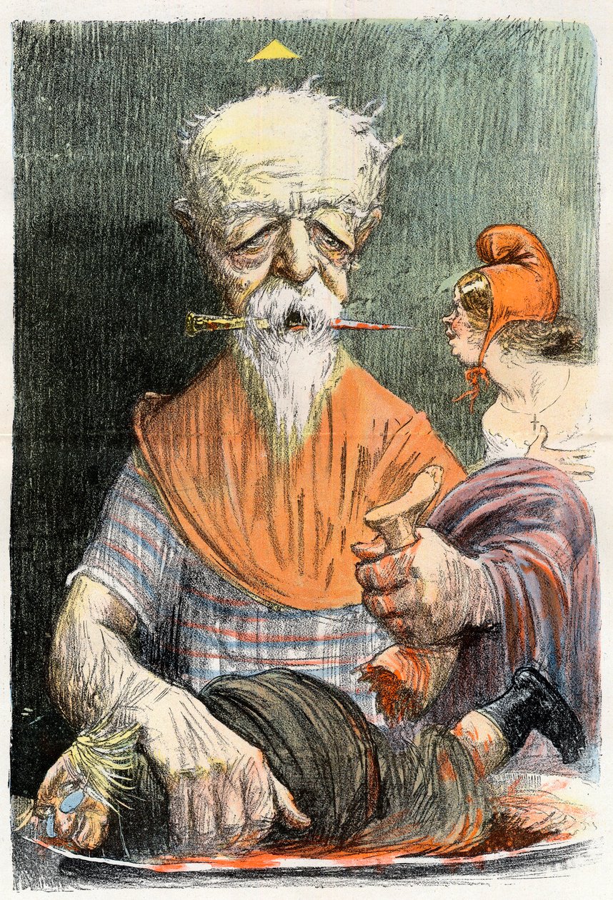 Eugene Henri Brisson (1835-1912), ranskalainen lakimies, toimittaja ja poliitikko - Charles Leandren (1862-1934) sarjakuva elokuvassa "" Le Rire""" 1902 tekijältä Charles Leandre