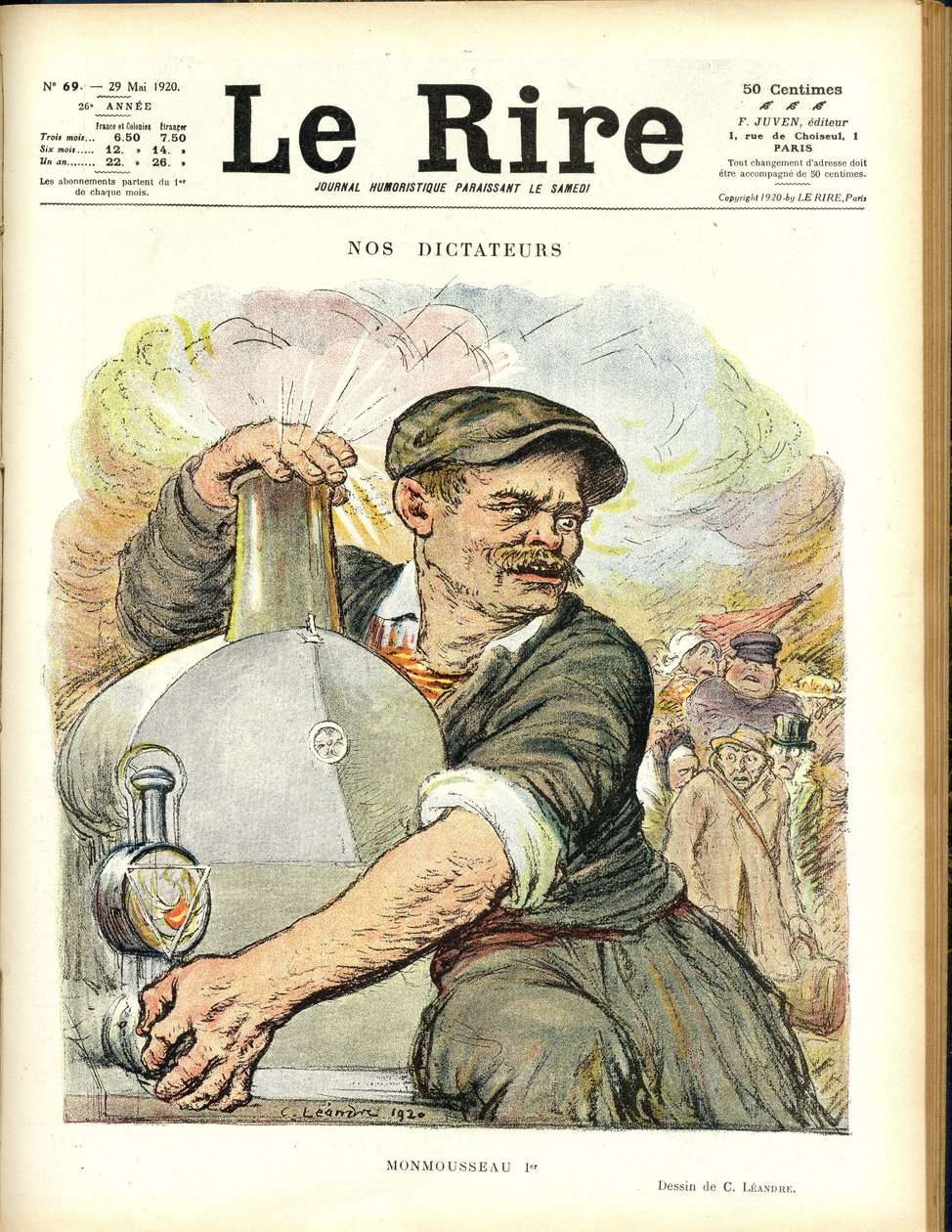 Kuva Charles Leandresta (1862-1934) Le Riren kanteen, 29.5.20 - Diktaattorimme - Junarautatie - Gaston Monmousseau (1883-1960) tekijältä Charles Leandre