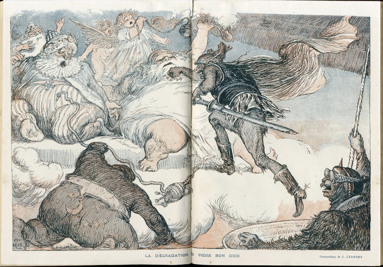 Kuvitus Charles Leandresta (1862-1934) elokuvassa "" Fantasio"" tekijältä Charles Leandre