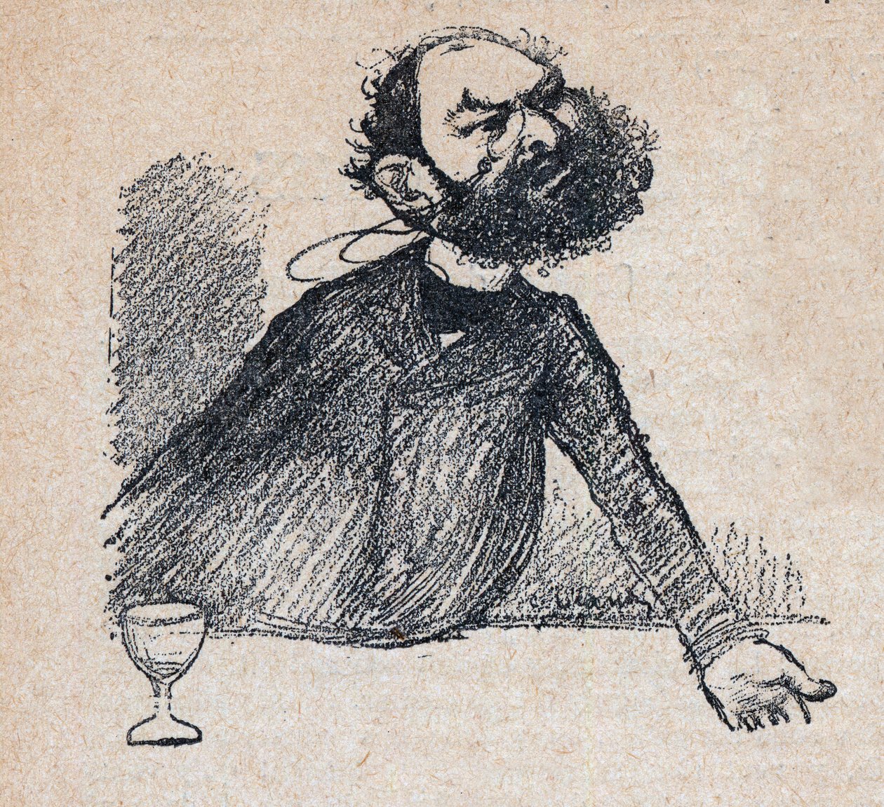 Leon Bourgeois (1851-1925) Ranskan valtiomies - kaiverrus Paul Bosqin kirjaan "Our Dear Suvereign" - kuvitus Charles Leandre (1862-1934) 1898 - tekijältä Charles Leandre