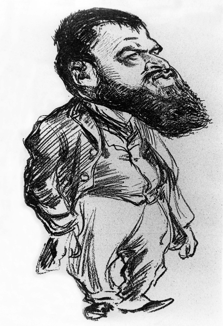 Tristan Bernard (1866-1947) ranskalainen kirjailija ja näytelmäkirjailija, Charles Leandren karikatyyri tekijältä Charles Leandre