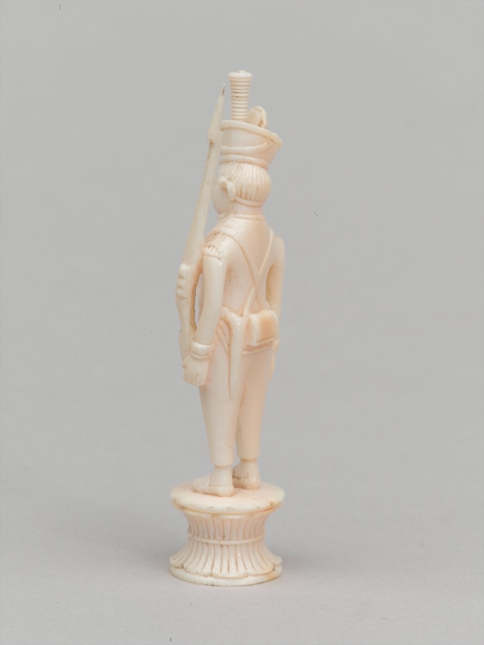 Valkoinen sotilas, shakkinappula, Intia, 1820 noin tekijältä Charles Leandre