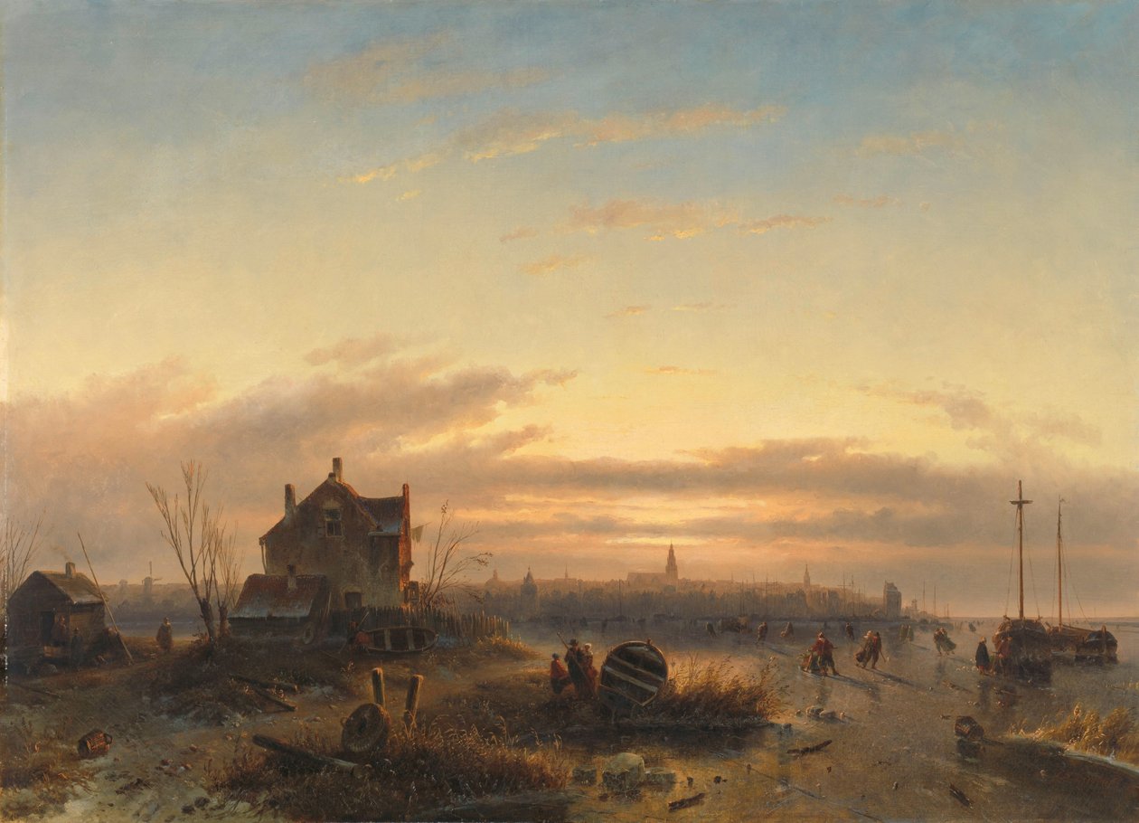 Talvi IJ:llä Amsterdamiin tekijältä Charles Leickert (signed by artist)