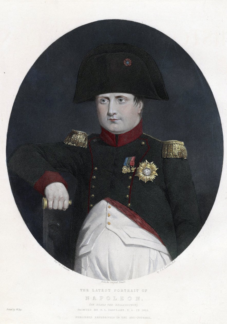 Viimeisin muotokuva Napoleonista Bellerophon-laivalla - Eastlake, Sir Charles Lock (1793-1865) - 1815 - Etsaus, akvarelli - 29,5x22,4 - Yksityiskokoelma tekijältä Charles Lock Eastlake