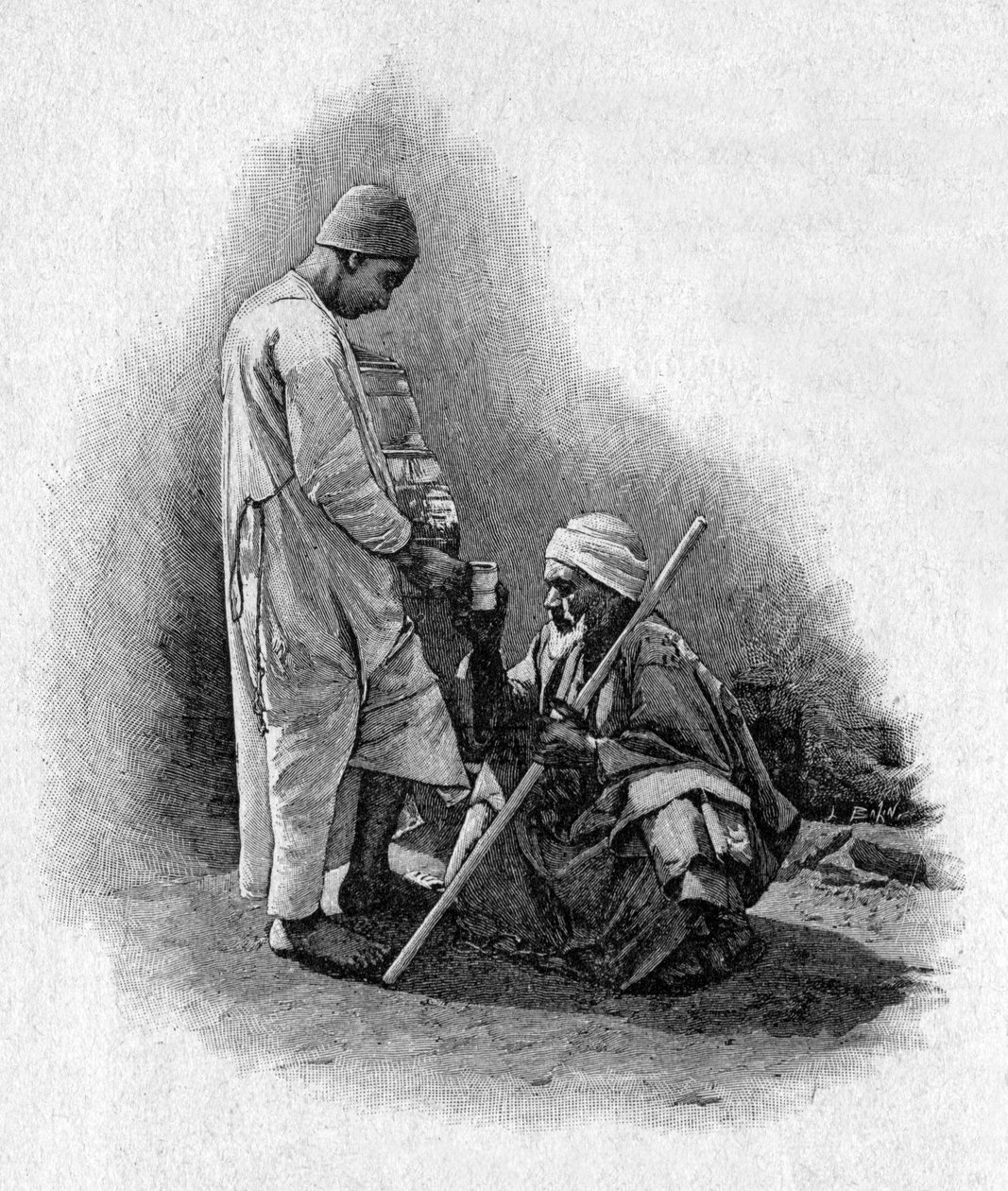 Veden myyjä Algerissa tekijältä Charles Louis (after) Bazin