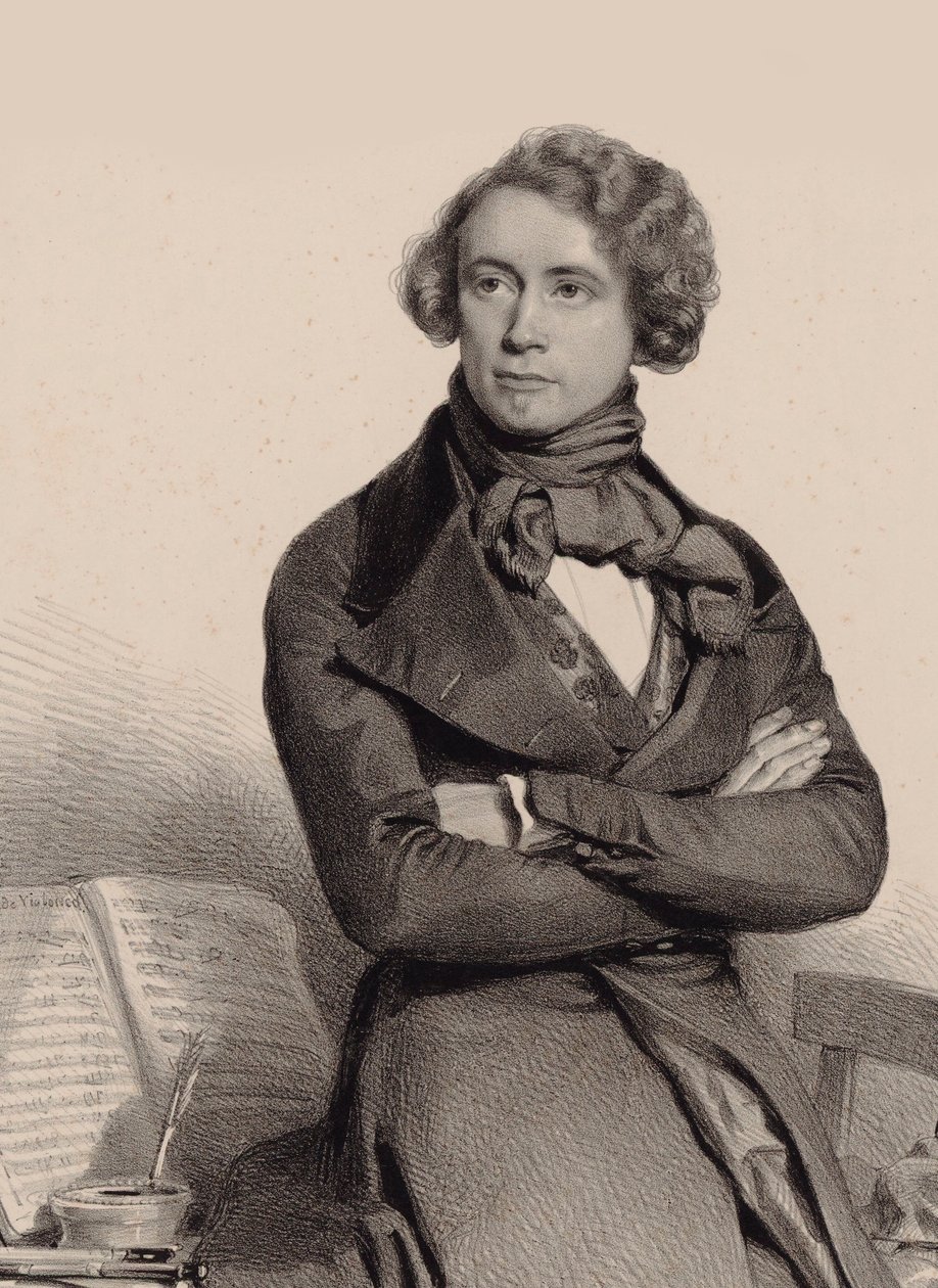 Sellisti ja säveltäjä Adrien-François Servaisin muotokuva 1807-1866, 1838. tekijältä Charles Louis Baugniet